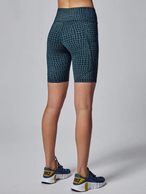 Running Bare All Star Reflective Bike Tights with Pockets - Teal