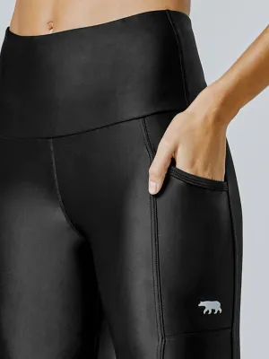 Running Bare Power Moves Pocket Leggings 28" - Black