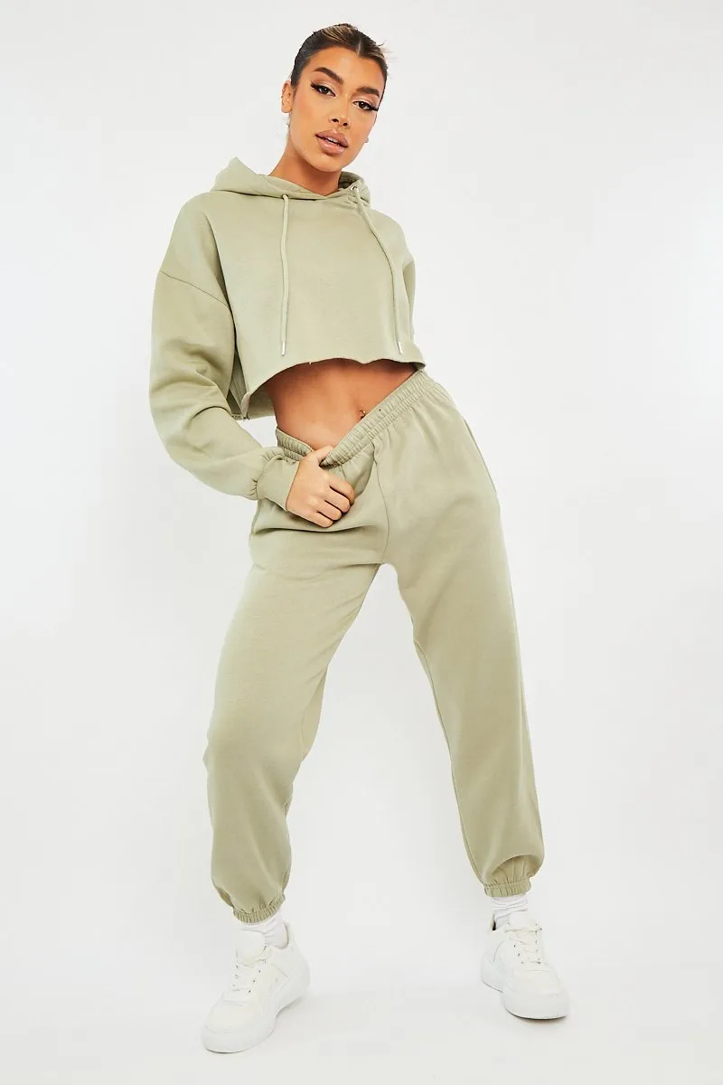Sage Cropped Oversized Hoodie and Joggers Co-ord - Karenza