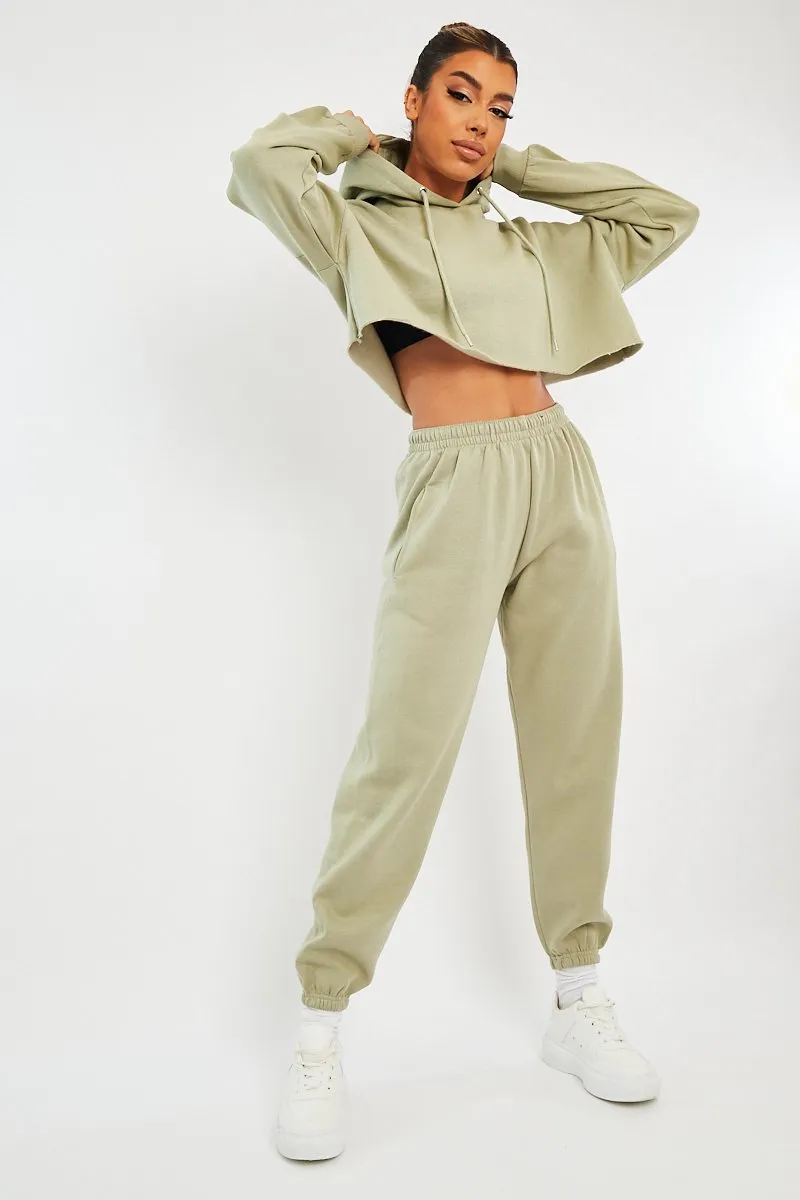 Sage Cropped Oversized Hoodie and Joggers Co-ord - Karenza
