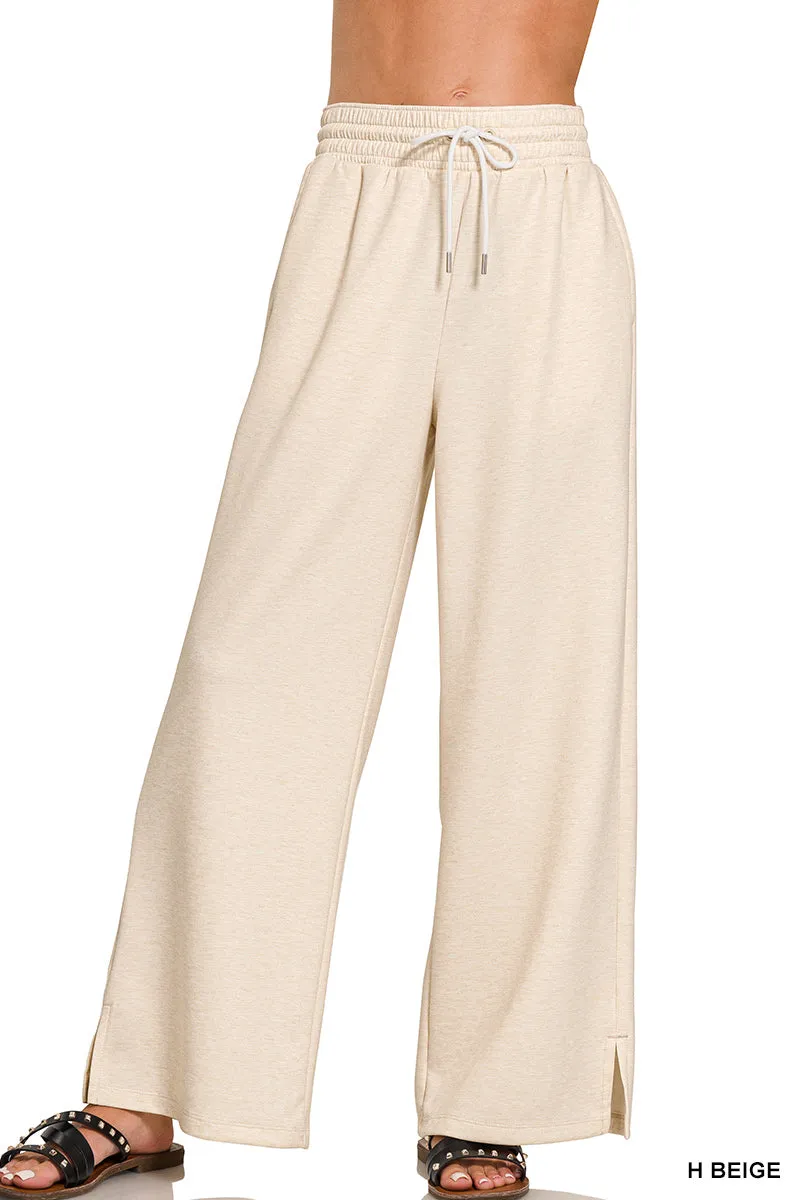 Scuba Drawstring Pants in Heathered Beige