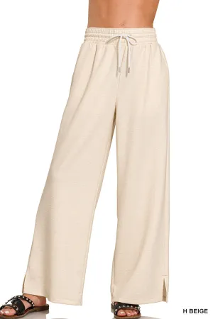 Scuba Drawstring Pants in Heathered Beige