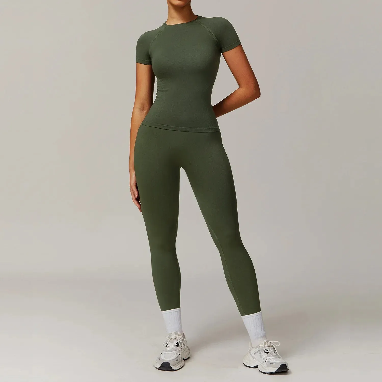 Seamless 2 Piece Fitness Leggings Set