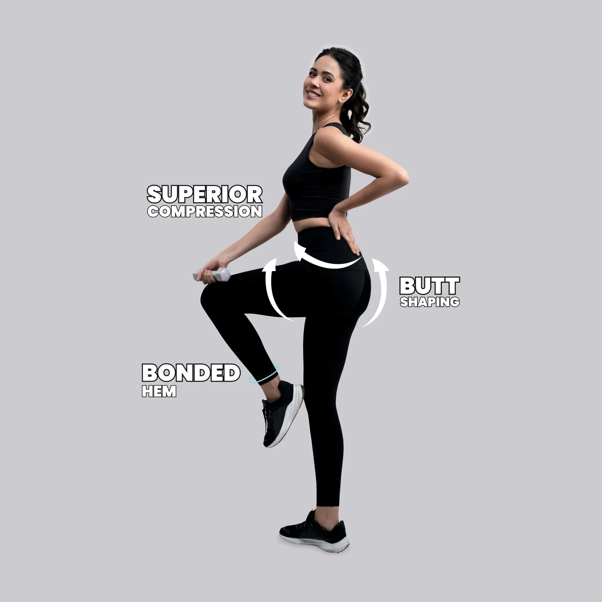 Seamless Quick Dry High Compression Butt Shaping Ankle Length Sports Leggings