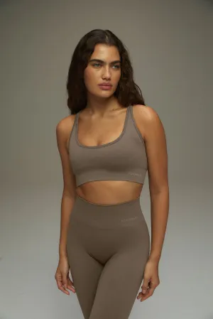Seamless Racer Adjustable Bra - Cocoa Brown