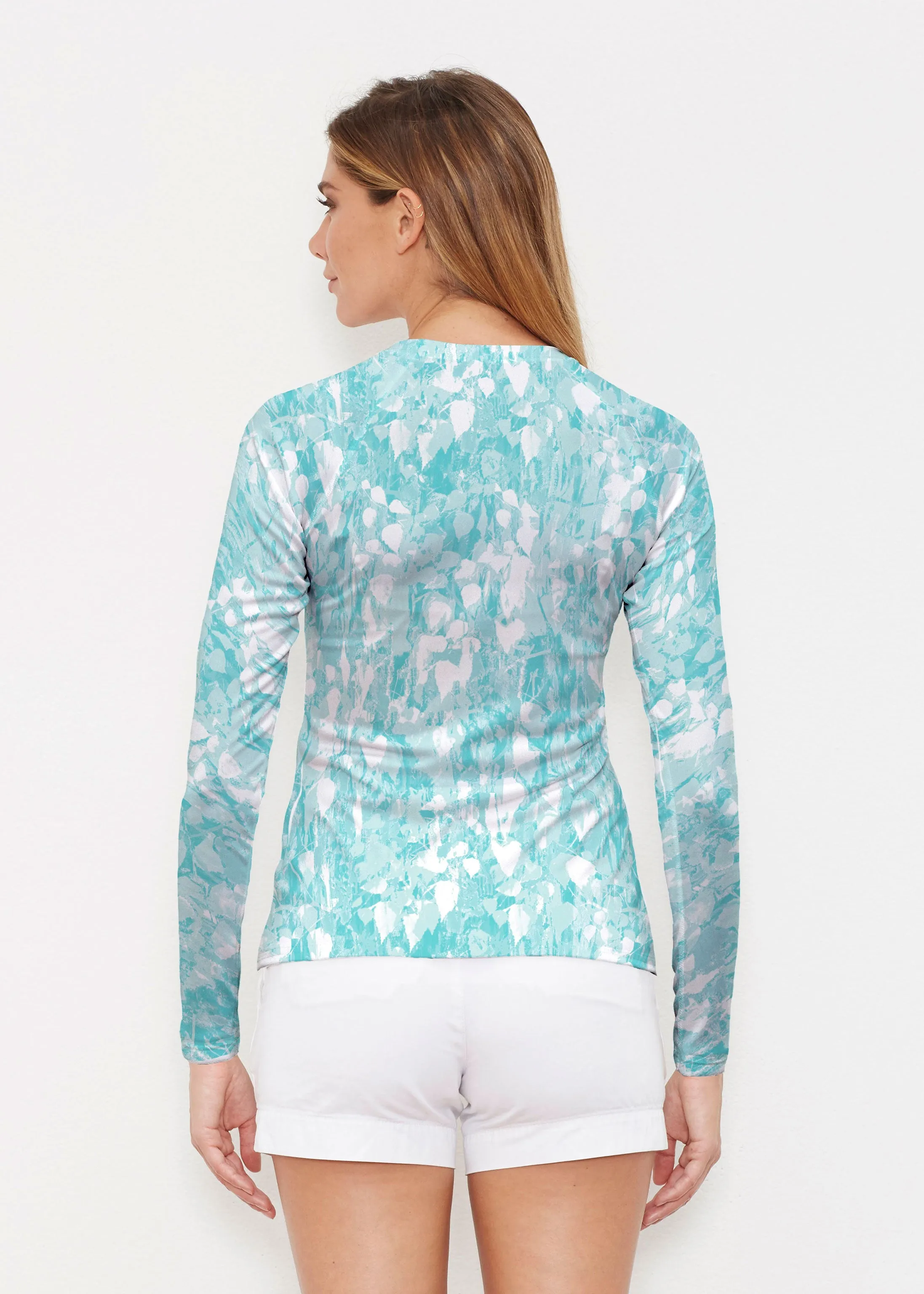 Shadow Aqua (7914) ~ Long Sleeve Rash Guard