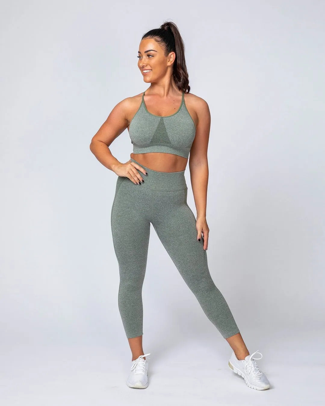 Shape Up Seamless 7/8 Leggings - Khaki Marl