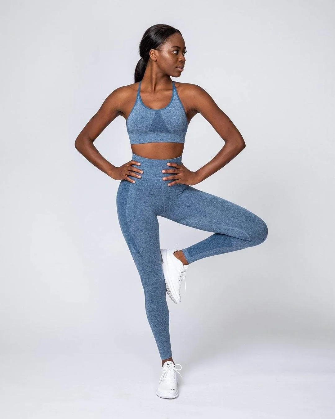 Shape Up Seamless Full Length Leggings - Navy Marl