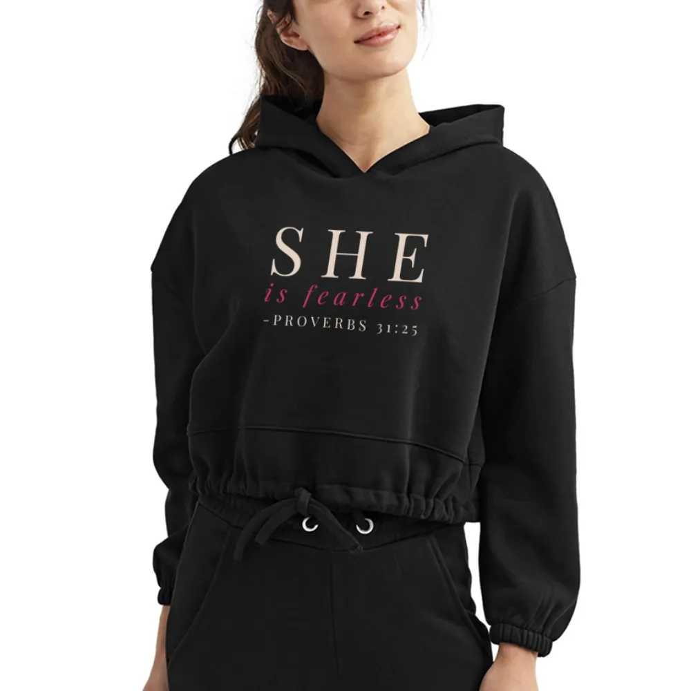 She Is Fearless Women’s Cropped Hoodie