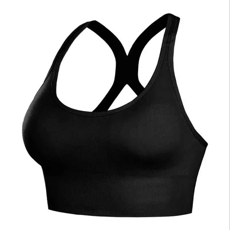 Shockproof Quick Dry Sports Bra Women Padded Gather Yoga Bra Push Up Gym Running Bra Seamless Workout Fitness Bra Top  Gym Tops