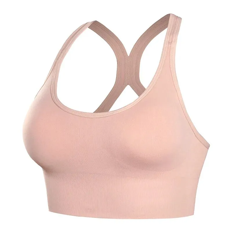 Shockproof Quick Dry Sports Bra Women Padded Gather Yoga Bra Push Up Gym Running Bra Seamless Workout Fitness Bra Top  Gym Tops