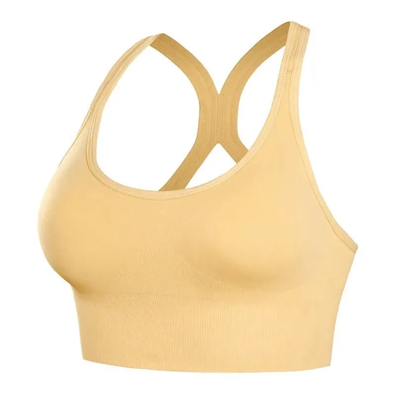 Shockproof Quick Dry Sports Bra Women Padded Gather Yoga Bra Push Up Gym Running Bra Seamless Workout Fitness Bra Top  Gym Tops