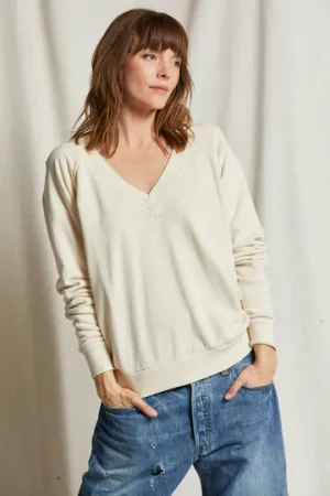 Sinead Relaxed French Terry V Neck Sweatshirt