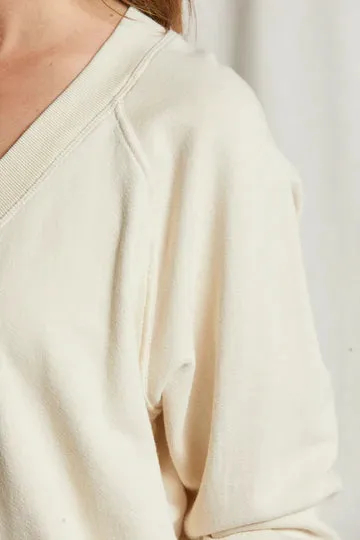 Sinead Relaxed French Terry V Neck Sweatshirt