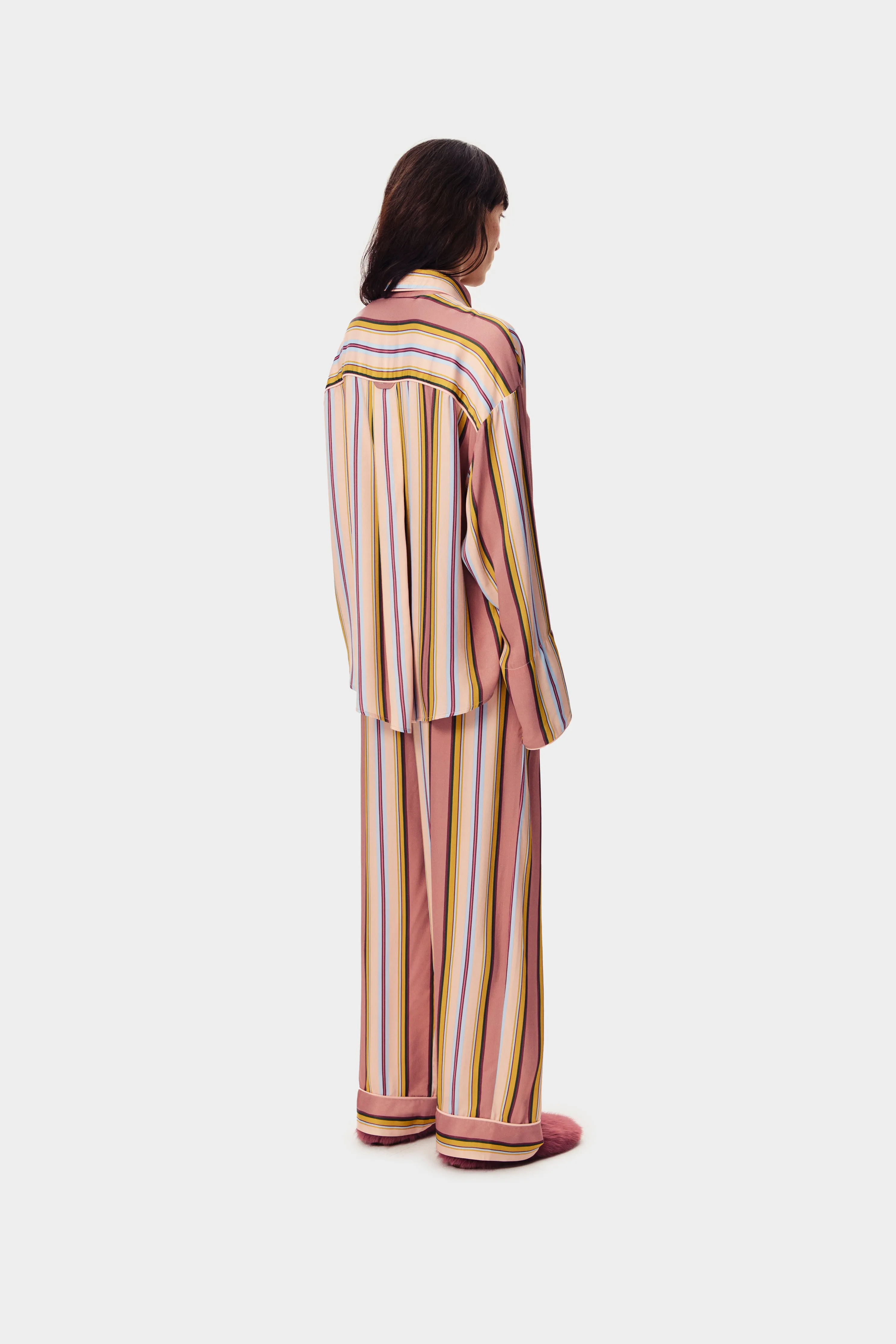 Sleeper Pastelle Oversized Shirt in Blush Stripes