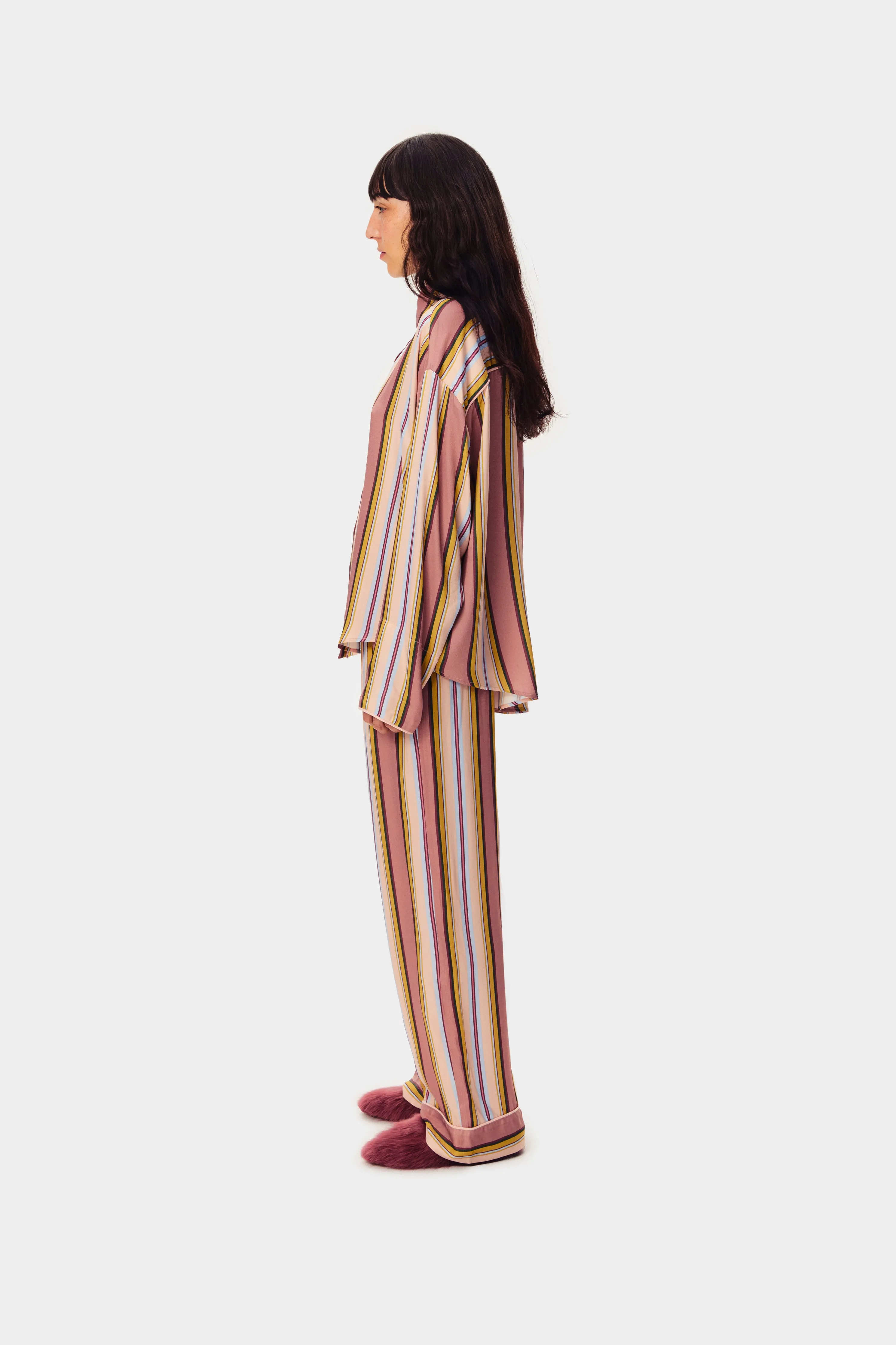 Sleeper Pastelle Oversized Shirt in Blush Stripes