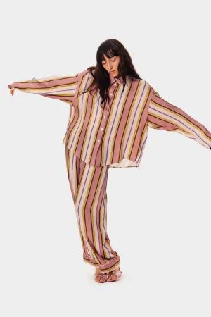 Sleeper Pastelle Oversized Shirt in Blush Stripes