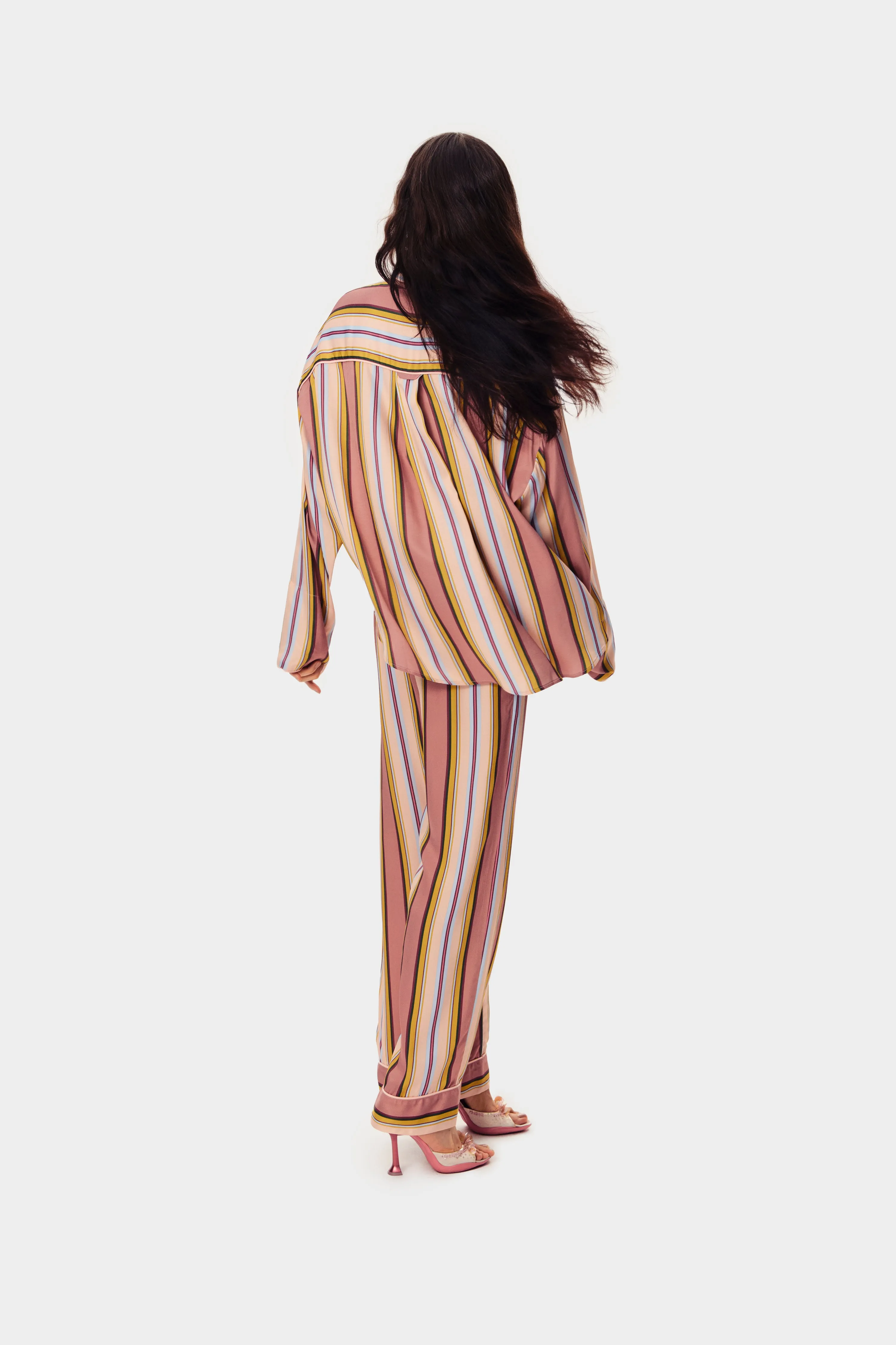 Sleeper Pastelle Oversized Shirt in Blush Stripes