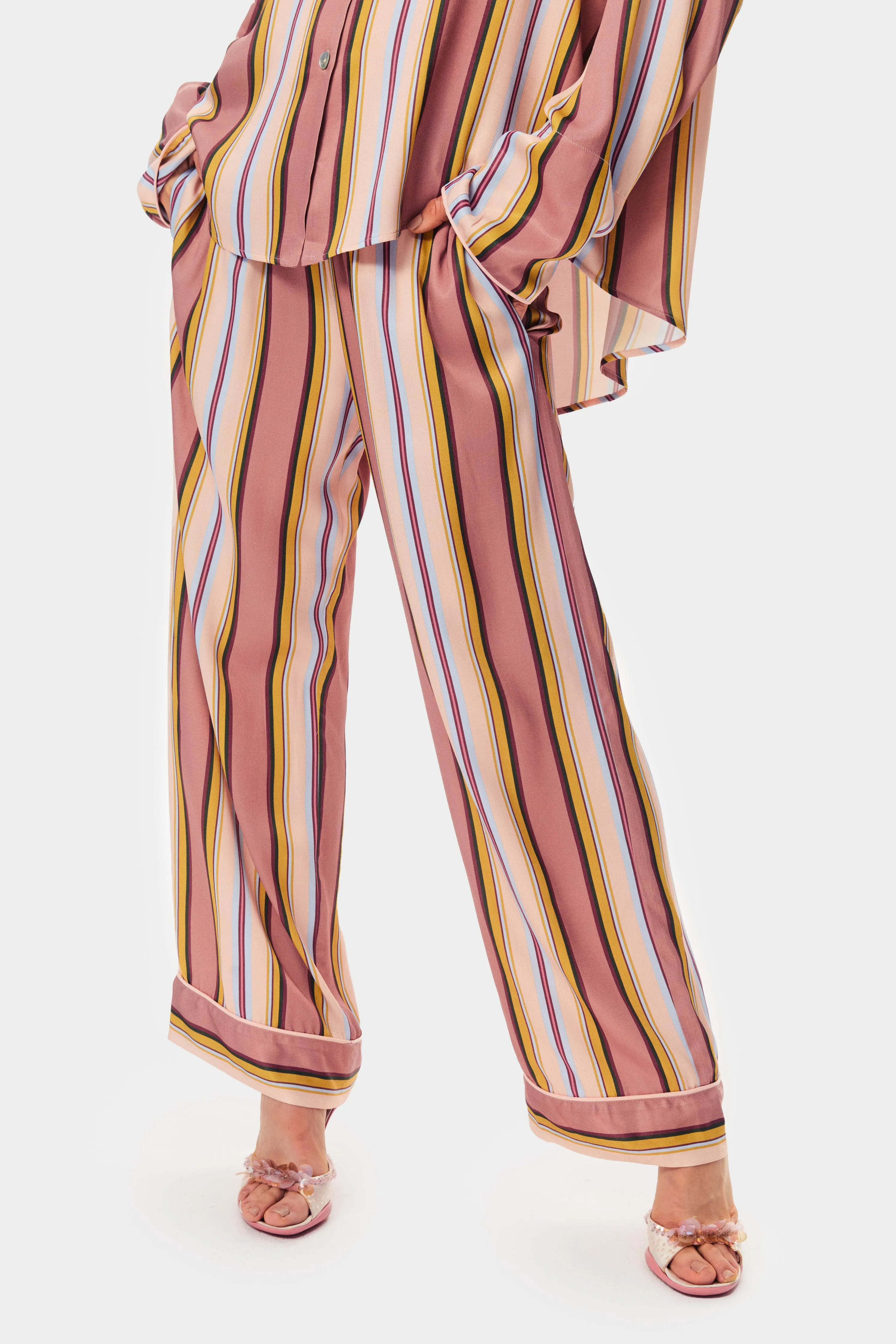 Sleeper Pastelle Oversized Shirt in Blush Stripes