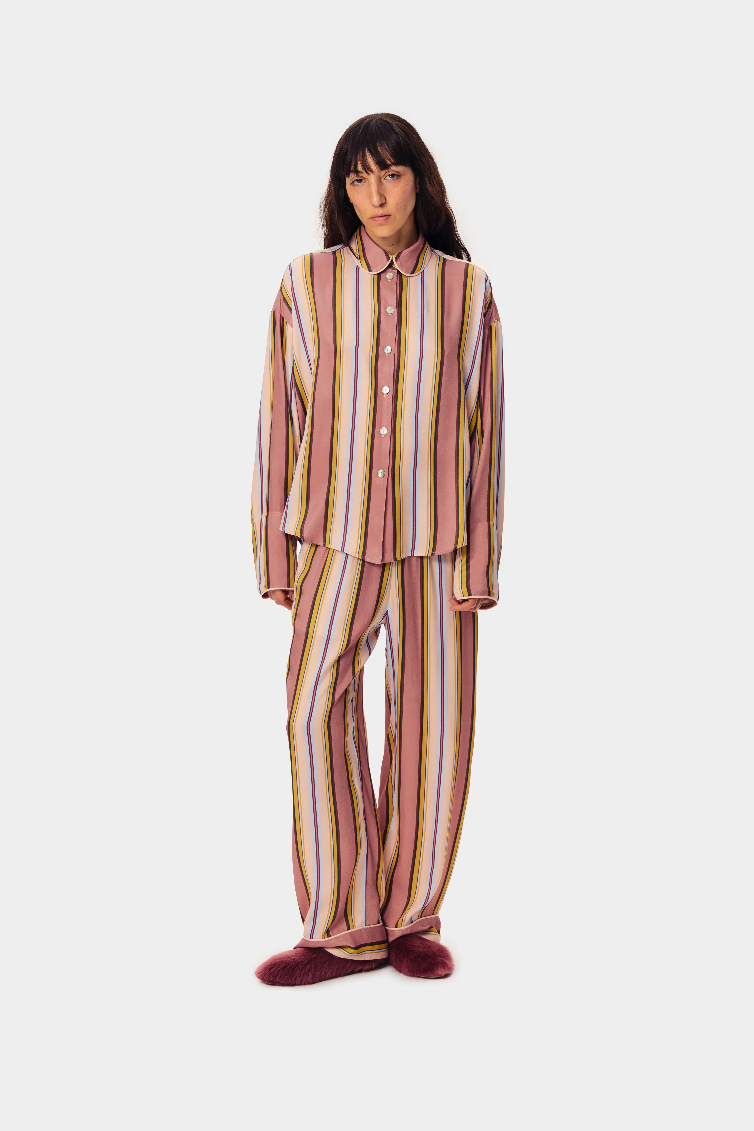 Sleeper Pastelle Oversized Shirt in Blush Stripes