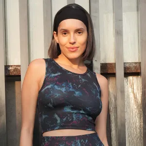 Sleeveless Activewear Printed Sports Crop Top