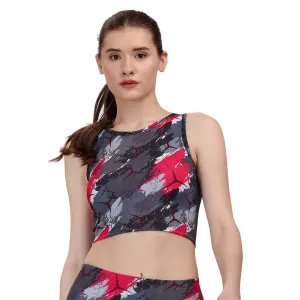 Sleeveless Activewear Printed Sports Crop Top