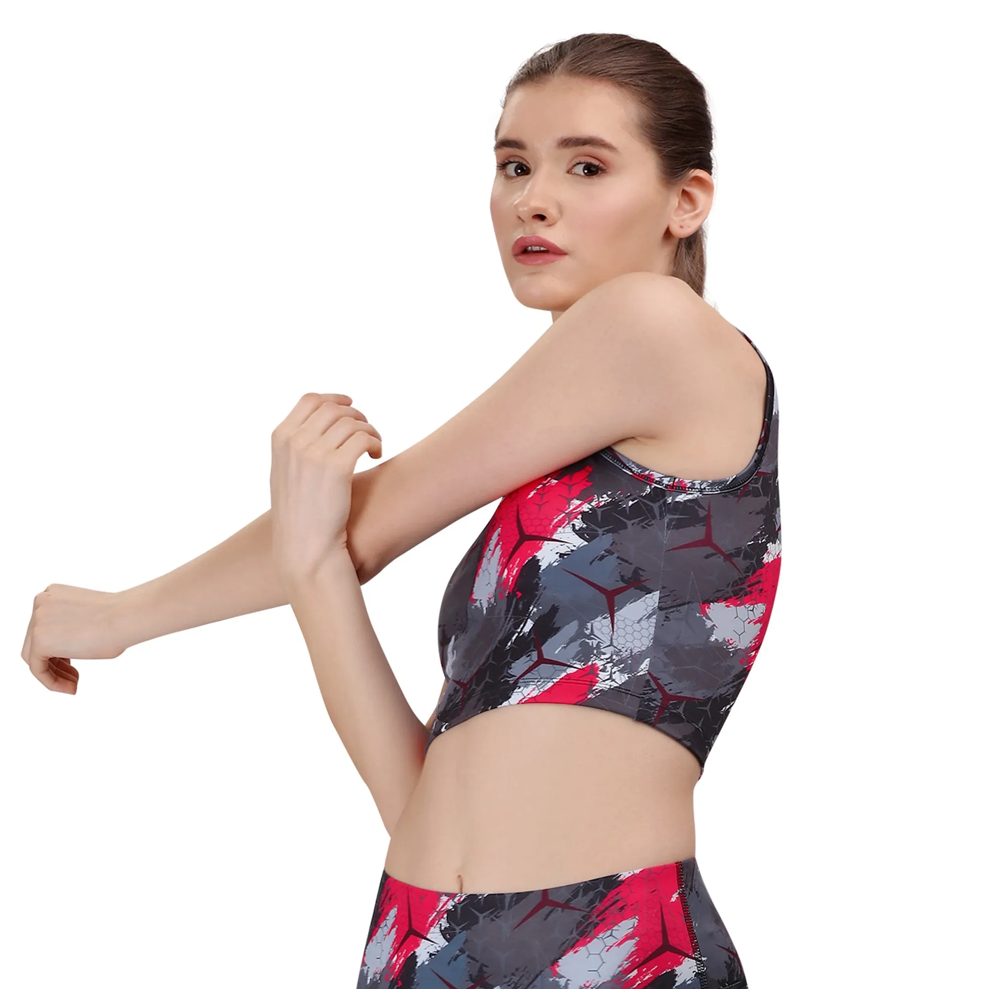 Sleeveless Activewear Printed Sports Crop Top