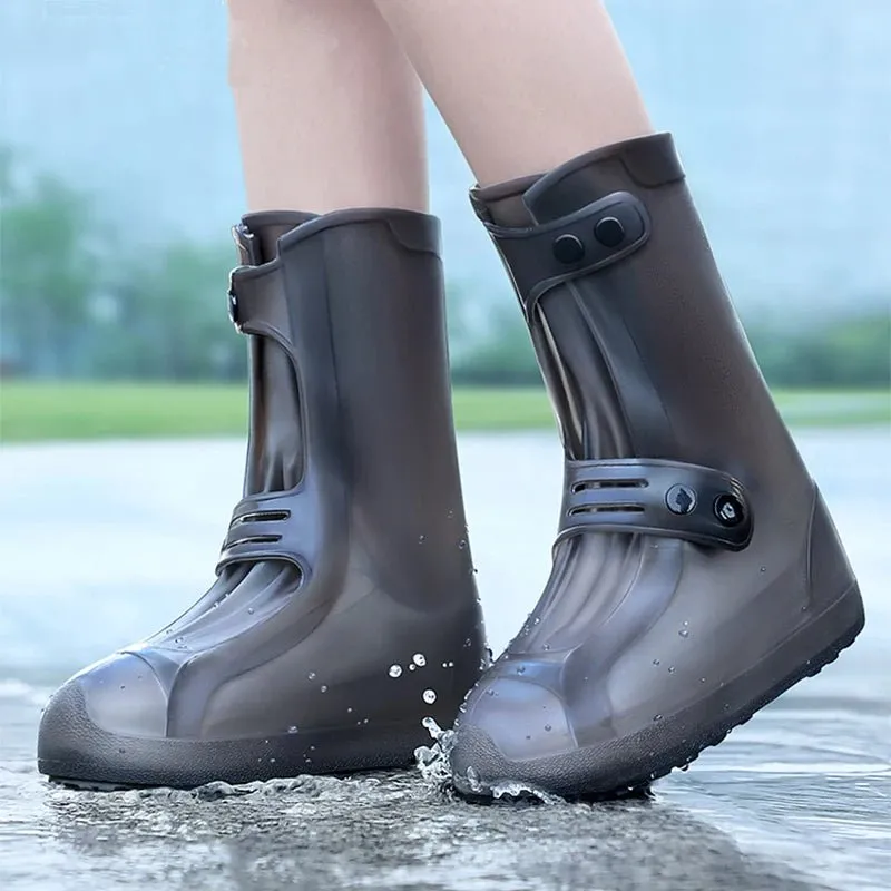 Slip On Transparent Waterproof Rain Shoe Covers – Anti-Slip, Durable Rubber Overshoes for All-Weather Protection, Perfect for Men & Women