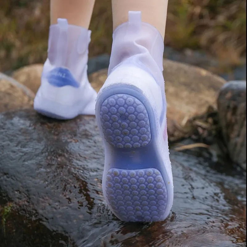 Slip On Transparent Waterproof Rain Shoe Covers – Anti-Slip, Durable Rubber Overshoes for All-Weather Protection, Perfect for Men & Women
