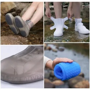 Slip On Transparent Waterproof Rain Shoe Covers – Anti-Slip, Durable Rubber Overshoes for All-Weather Protection, Perfect for Men & Women