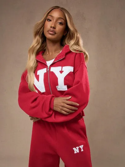 Soft Wide-Leg St. Patrick's Day Athletic Sweatpants Set – Zip-Up Hoodie, Varsity Style, Lucky Charm Loungewear