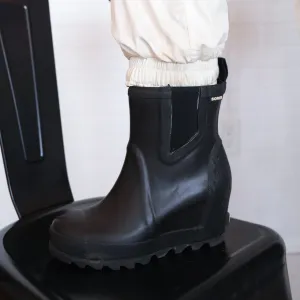 Sorel Black Wedge Waterproof Rain Boots