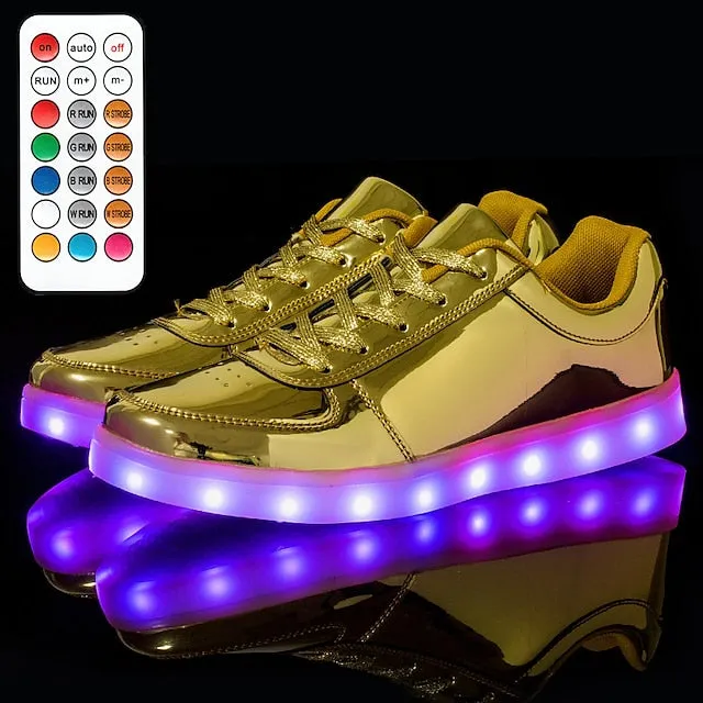 Sparkling LED Sneakers for Kids - USB Rechargeable Glitter Lights, Non-Slip Design, Perfect for Holidays!