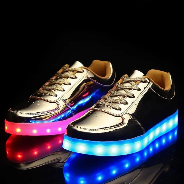 Sparkling LED Sneakers for Kids - USB Rechargeable Glitter Lights, Non-Slip Design, Perfect for Holidays!