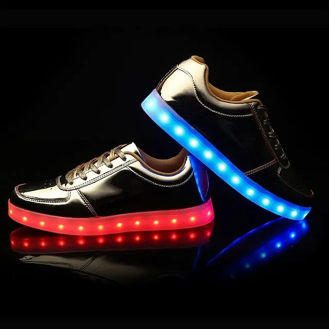 Sparkling LED Sneakers for Kids - USB Rechargeable Glitter Lights, Non-Slip Design, Perfect for Holidays!