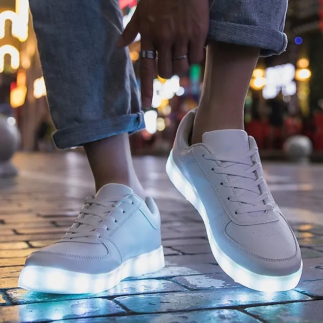 Sparkling LED Sneakers for Kids - USB Rechargeable Glitter Lights, Non-Slip Design, Perfect for Holidays!