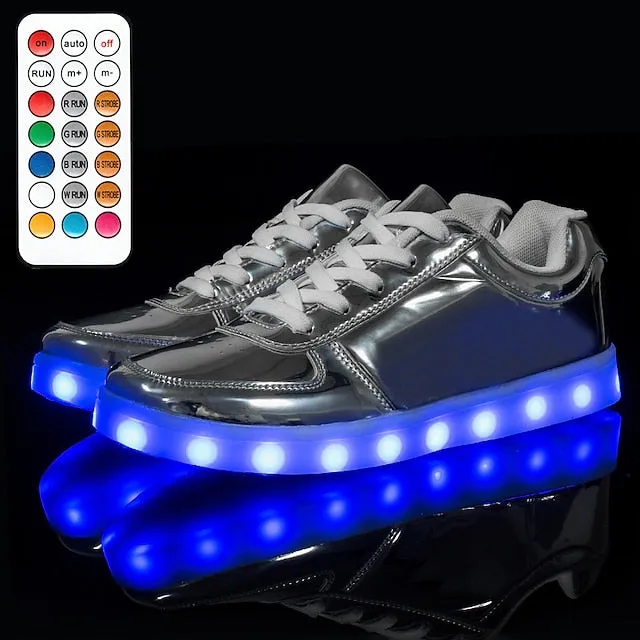 Sparkling LED Sneakers for Kids - USB Rechargeable Glitter Lights, Non-Slip Design, Perfect for Holidays!