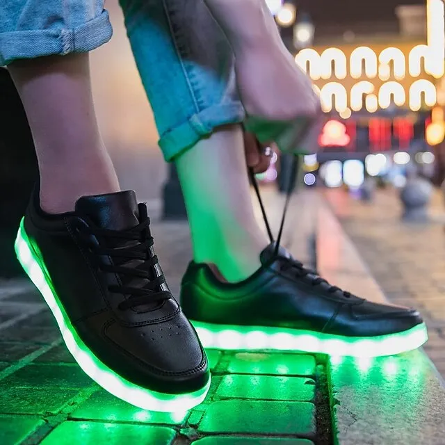Sparkling LED Sneakers for Kids - USB Rechargeable Glitter Lights, Non-Slip Design, Perfect for Holidays!