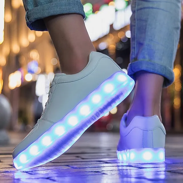 Sparkling LED Sneakers for Kids - USB Rechargeable Glitter Lights, Non-Slip Design, Perfect for Holidays!