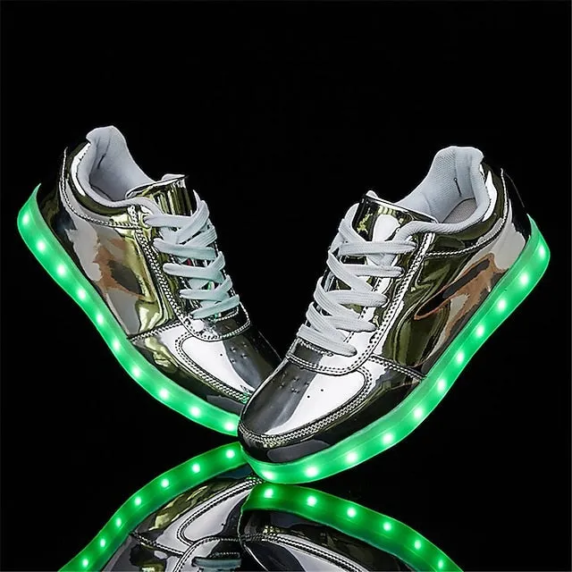 Sparkling LED Sneakers for Kids - USB Rechargeable Glitter Lights, Non-Slip Design, Perfect for Holidays!