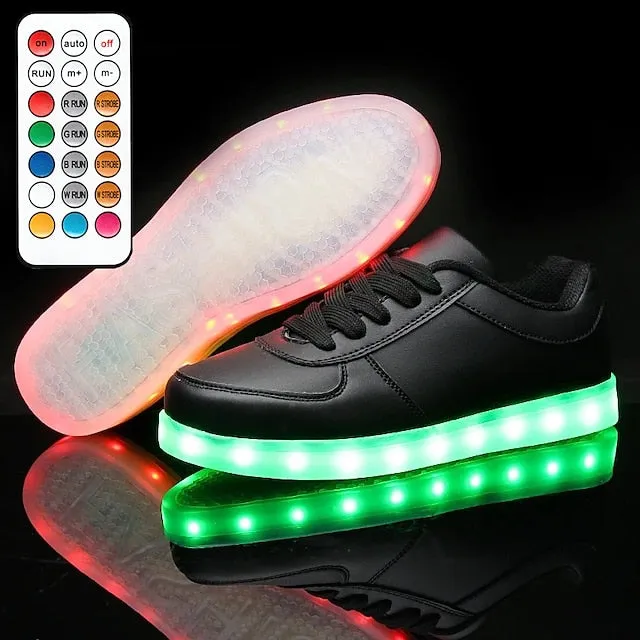 Sparkling LED Sneakers for Kids - USB Rechargeable Glitter Lights, Non-Slip Design, Perfect for Holidays!