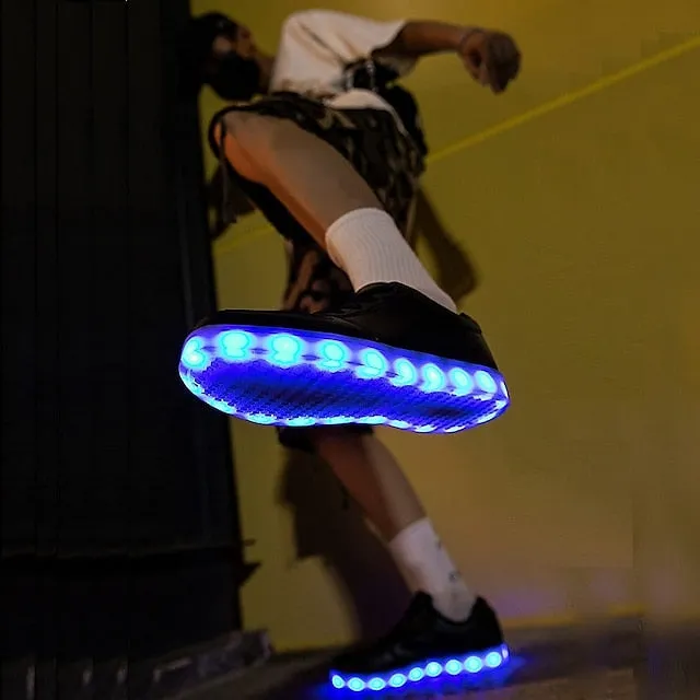 Sparkling LED Sneakers for Kids - USB Rechargeable Glitter Lights, Non-Slip Design, Perfect for Holidays!