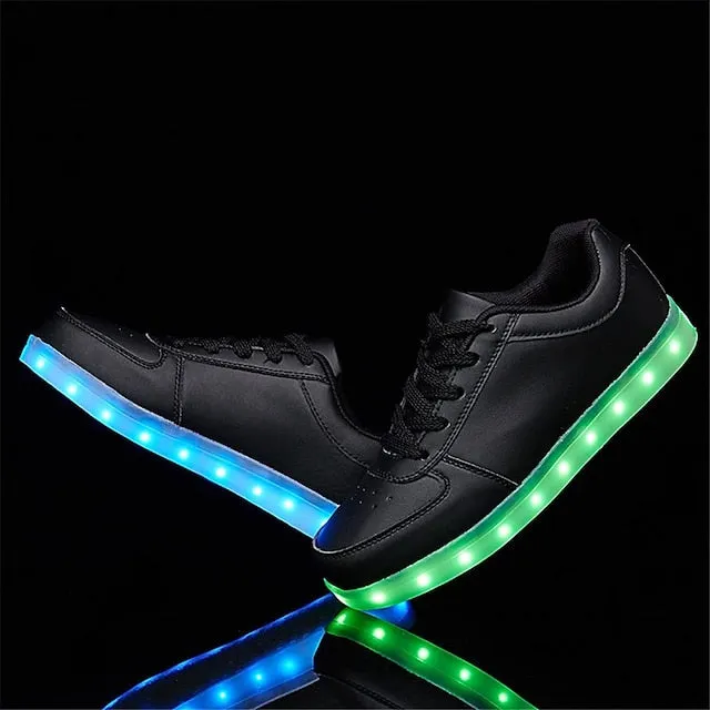 Sparkling LED Sneakers for Kids - USB Rechargeable Glitter Lights, Non-Slip Design, Perfect for Holidays!