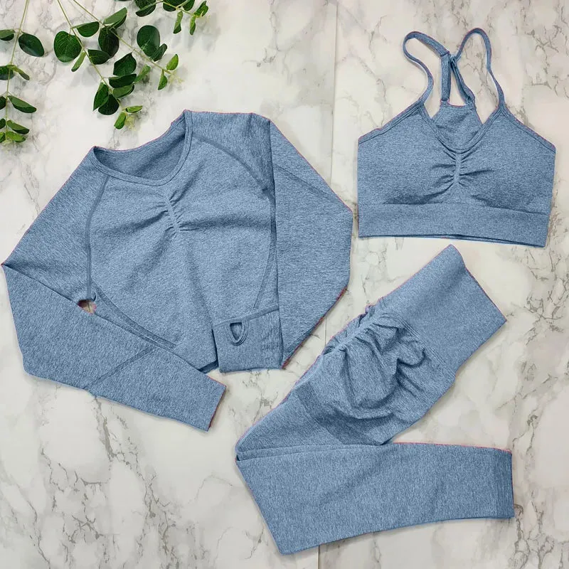 Sportswear Women Fitness Suit - 2/3/4 Piece Yoga Clothes Sports Outfit, Gym Set Seamless Workout Clothing