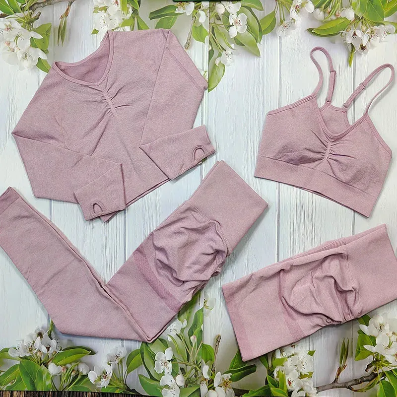 Sportswear Women Fitness Suit - 2/3/4 Piece Yoga Clothes Sports Outfit, Gym Set Seamless Workout Clothing