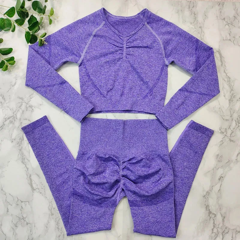 Sportswear Women Fitness Suit - 2/3/4 Piece Yoga Clothes Sports Outfit, Gym Set Seamless Workout Clothing