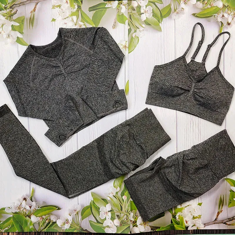 Sportswear Women Fitness Suit - 2/3/4 Piece Yoga Clothes Sports Outfit, Gym Set Seamless Workout Clothing