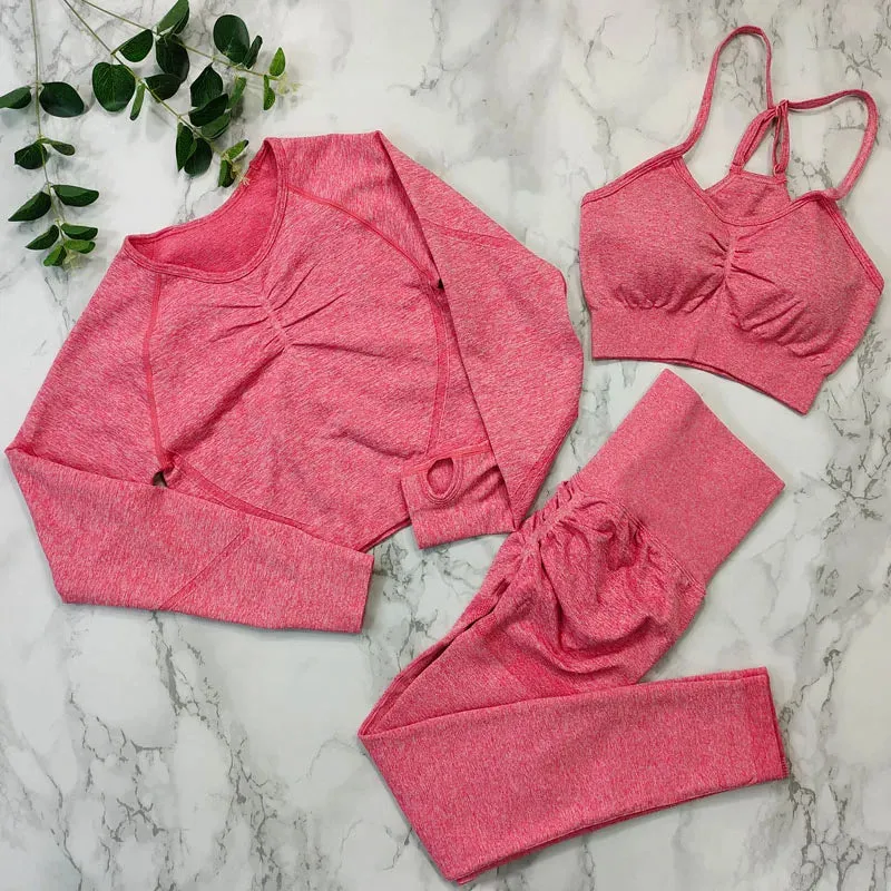 Sportswear Women Fitness Suit - 2/3/4 Piece Yoga Clothes Sports Outfit, Gym Set Seamless Workout Clothing