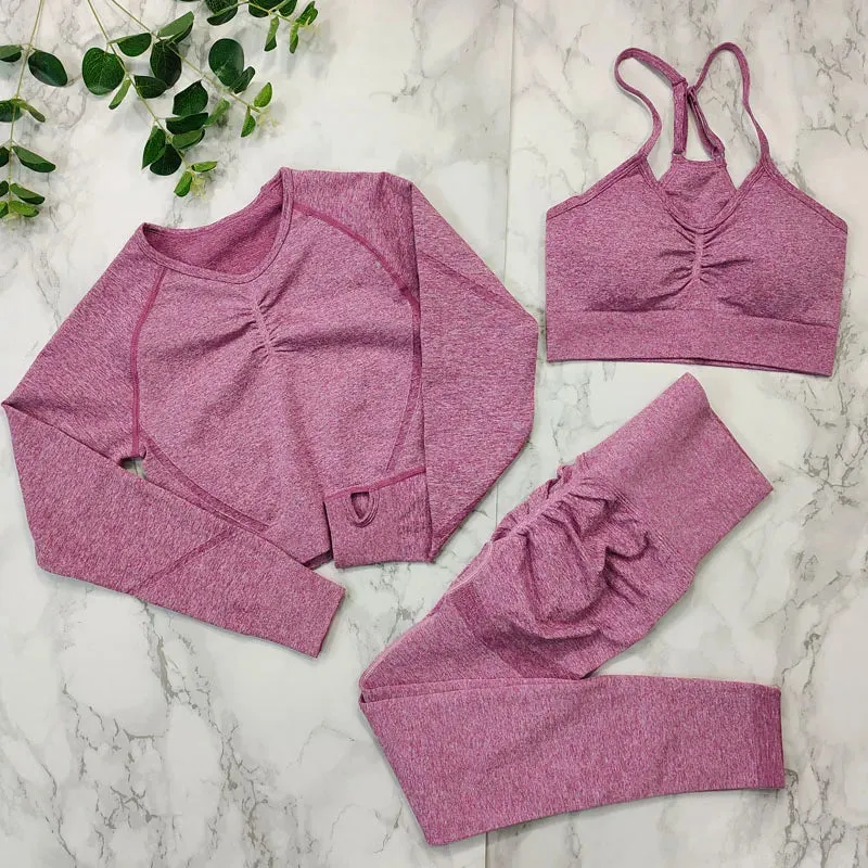 Sportswear Women Fitness Suit - 2/3/4 Piece Yoga Clothes Sports Outfit, Gym Set Seamless Workout Clothing