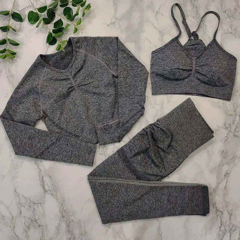 Sportswear Women Fitness Suit - 2/3/4 Piece Yoga Clothes Sports Outfit, Gym Set Seamless Workout Clothing